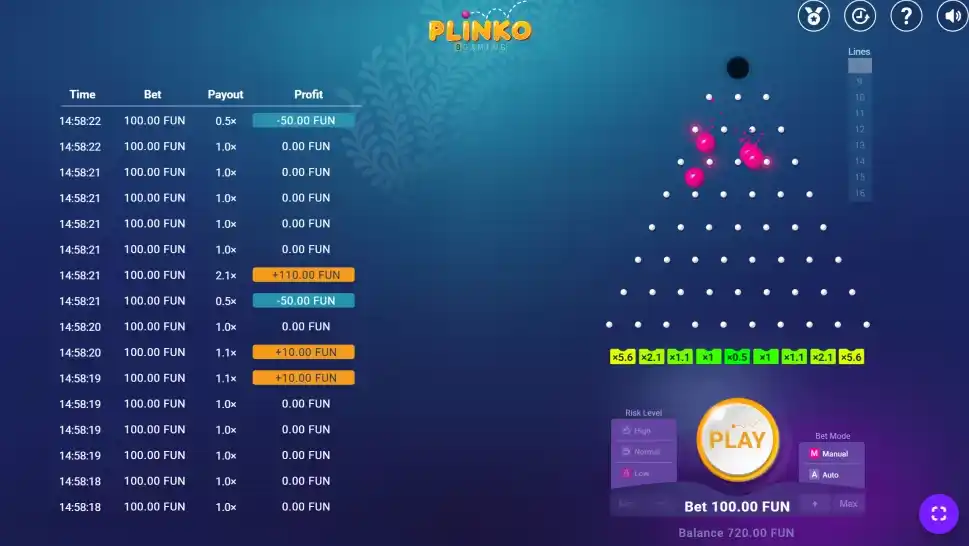 Plinko con criptomonedas