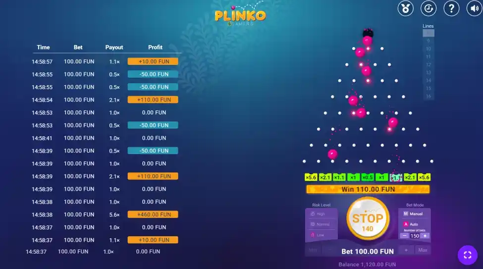 Modo demo de Plinko: cuándo usarlo