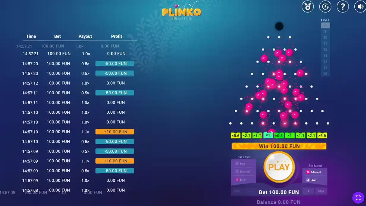 Mecánica de juego: cómo funciona Plinko