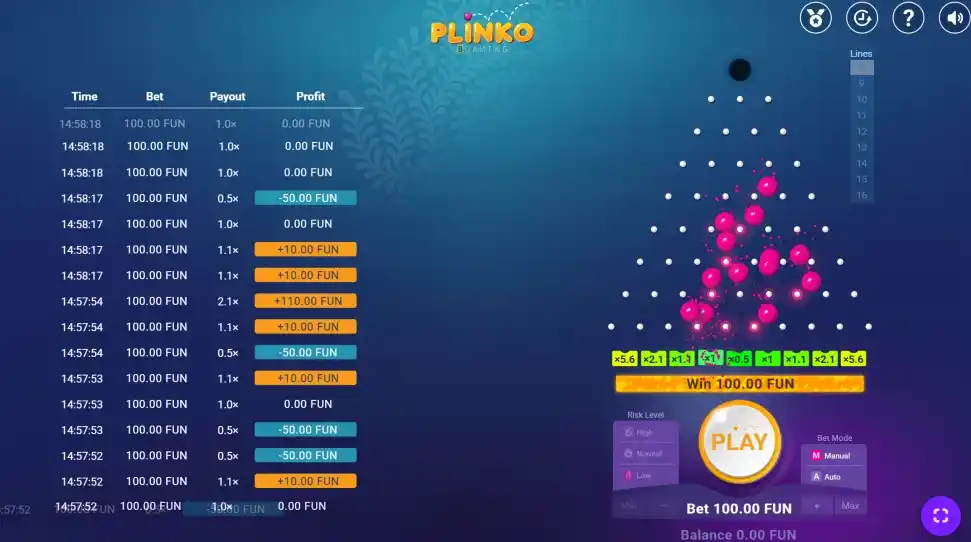 Bonos disponibles para Plinko